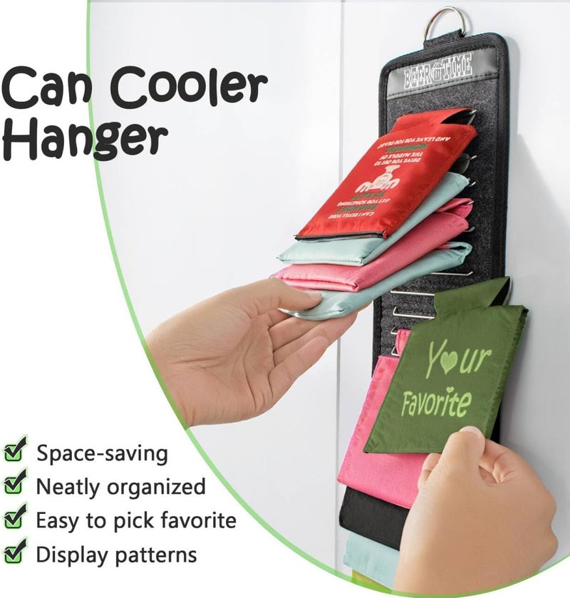 AVMDOM Cooler Holder, Can Cooler Organizer Wall Mount for Easy Display and Access, Hang Up to 22 Coolers, Beer Can Sleeves Holders Cooler Storage, Can Cooler Dispenser for Home, Beer Gift for Men - Image 3